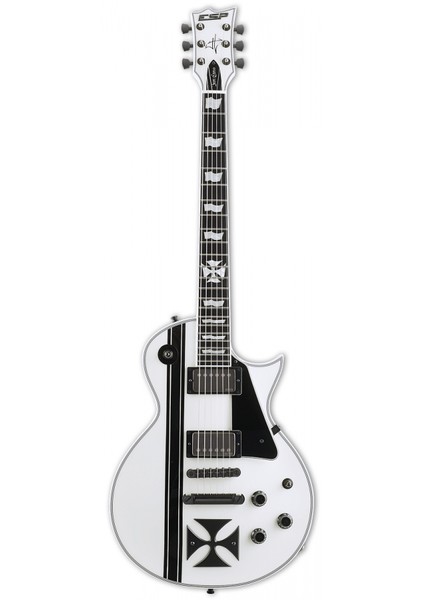 Ltd James Hetfield Iron Cross Snow White Signature Elektro Gitar