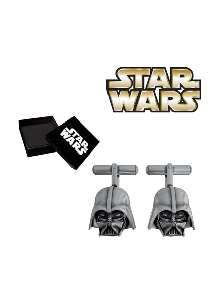 Darth Vader Head Silver Plated Cufflinks Kol Düğmesi