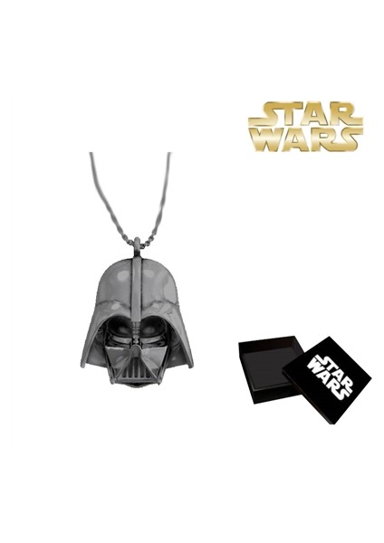 Darth Vader Head Silver Plated Necklace Kolye