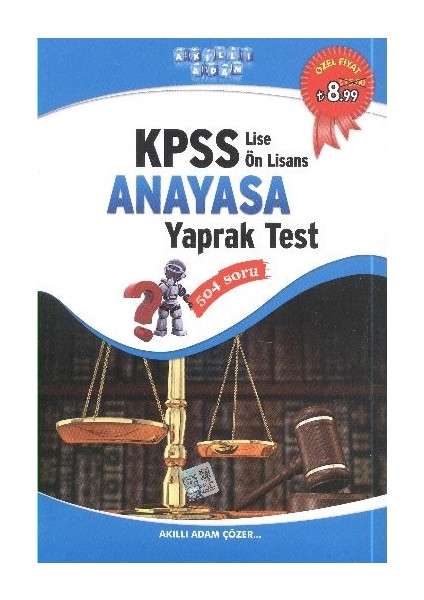 Akıllı Adam KPSS Lise - Ön Lisans Anayasa Yaprak Test