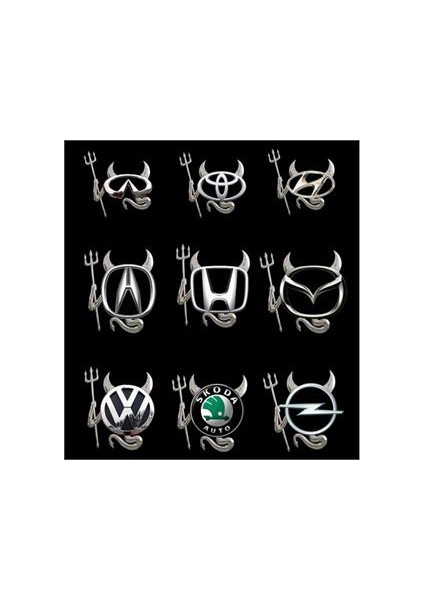 Cam Pleksi Şeytan Devil Otomobil Logo 3 Boyutlu