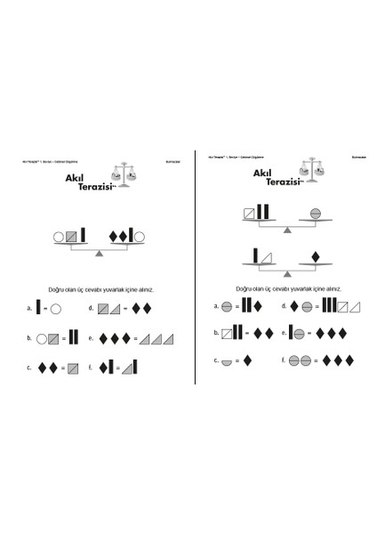 Üstün Zekalılar Enstitüsü Akıl Terazisi 1. Seviye 4-12. Sınıflar