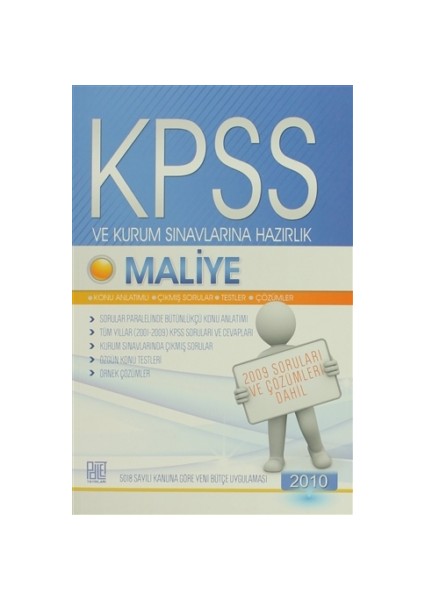 KPSS ve Kurum Sınavlarına Hazırlık Maliye 2010