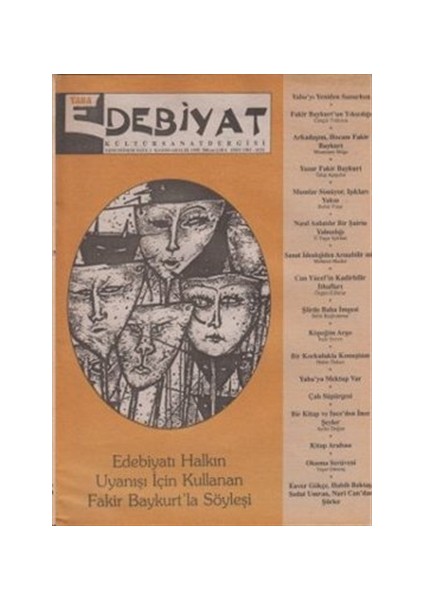 Yaba Edebiyat Dergisi Sayı: 1
