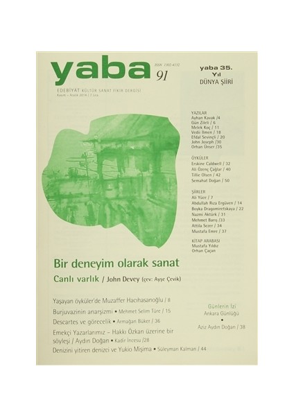 Yaba Edebiyat Dergisi Sayı: 91