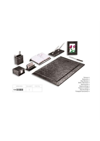 7129 Sümen Takımı 9 Parça Desktop Siyah