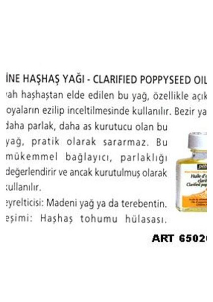 650201 Haşhaş Yağı 75 Ml.