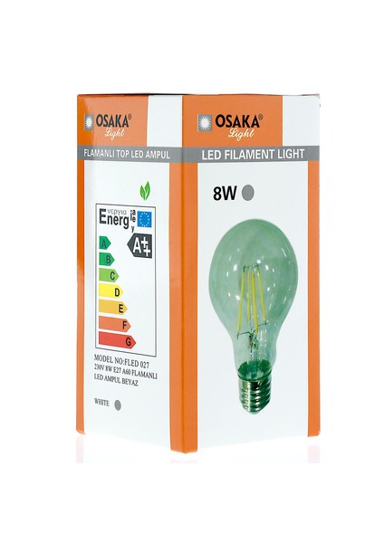 Osaka Light 8w-75watt Led Flamanlı A-60 Ampül E27 Beyaz