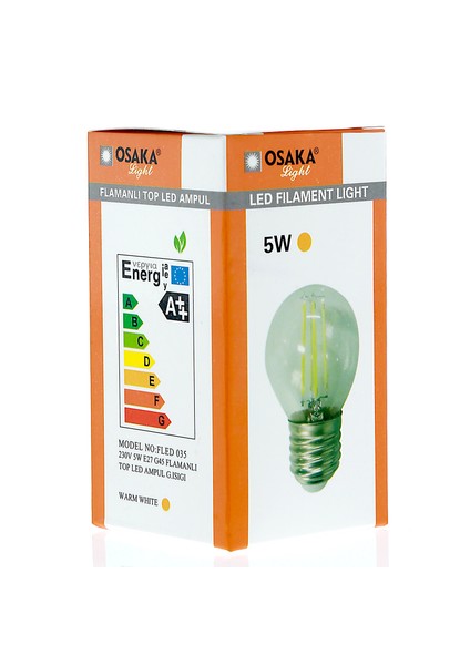 Osaka Light 5w-50watt  Led Flamanlı G45 Top Ampül E27 Günışığı