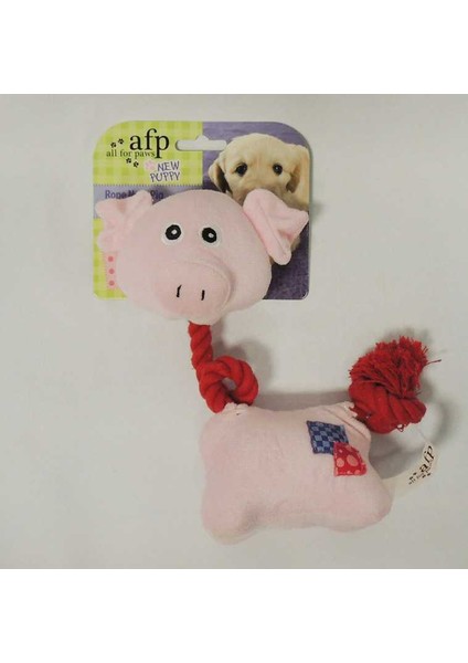 4124 Puppy - Rope Neck Pig /İpli Boyunlu Domuzlu Köpek Oyuncağı