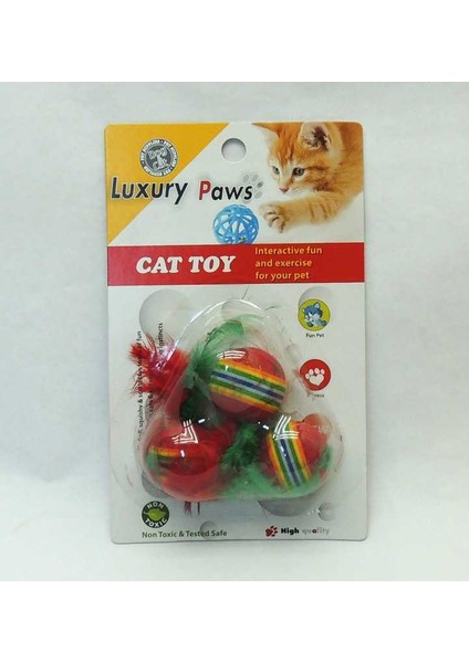 LuxuryPaws Pvc Tüylü Top Kedi Oyuncak 3 Lü