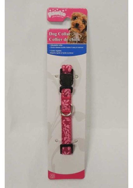 13232Fp Dog Collar Rose - Pembe Köpek Tasma (22-35Cm/15Mm) - S