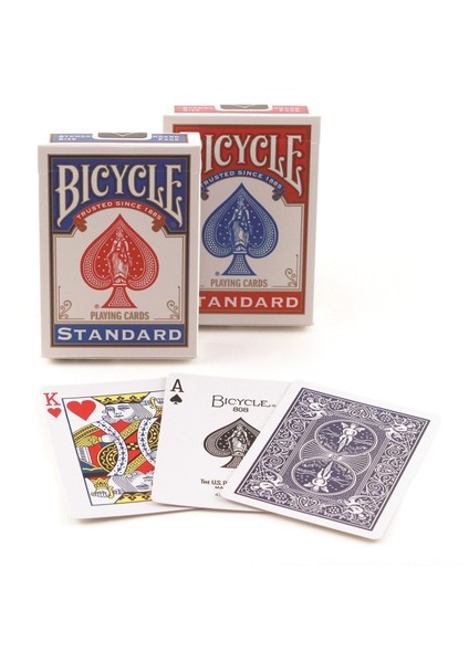 Standart Index Poker İskambil Oyun Kartı Kağıdı Destesi 2'li Mavi Kırmızı