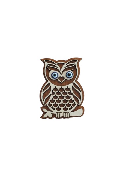 Baykuş Ahşap Magnet