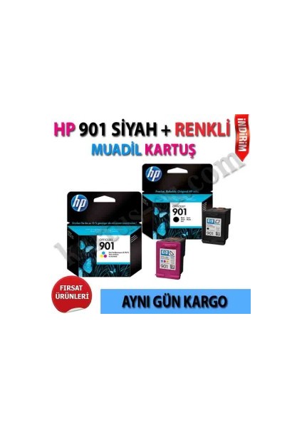 901 SiyaPaintter-Renkli Orjinal Set Kartuş 4500, J4680, 4624