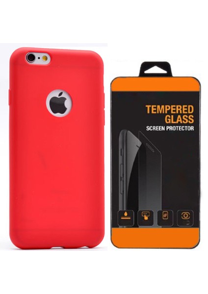 Exclusive Phone Case İphone 6 6S Kılıf Mat Silikon +Tempered Glass