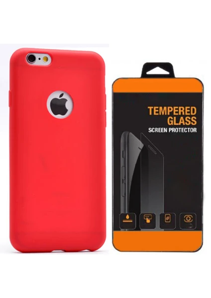 Exclusive Phone Case İphone 6 6S Kılıf Mat Silikon +Tempered Glass