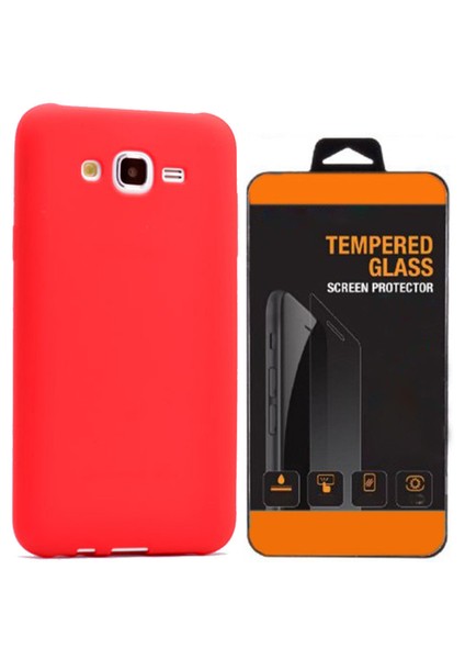 Exclusive Phone Case Samsung Galaxy J2 Kılıf Mat Silikon +Tempered Glass