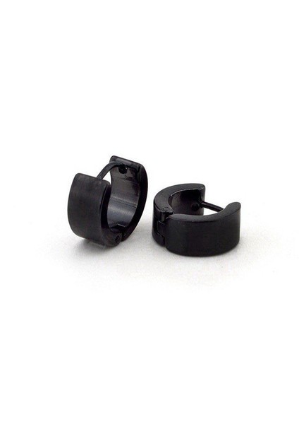 6Mm Kalınlık Siyah Halka Çelik Erkek Küpe E385