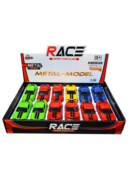 80137-12 Çek-Bırak 1:36 Şeritli Spor Araba