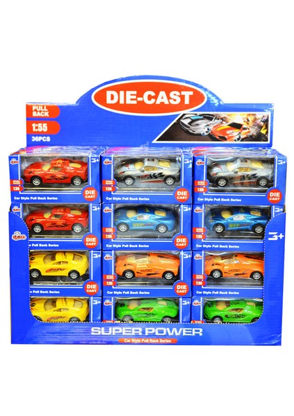 Oyuncak 1036Vr Çek-Bırak Kutulu 1:55 Metal Araba