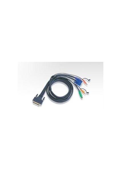 Ps/2 Kvm (Keyboard/Video Monitor/Mouse) Switch İçin Kablo, 1.80 Metre, 1 X Db-25 Erkek <-> 1 X Monitör 15 Pin Hdb Erkek, 1 X Klavye 6 Pin Mini-Din Erkek, 1 X Mouse 6 Pin Mini-Din Erkek, 2 X Audi