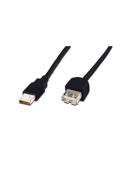 Usb 2.0 Uzatma Kablosu, Usb A Erkek - Usb A Dişi, 3 Metre, Awg 28, Zırhsız, Usb 2.0 Uyumlu, Ul, Nikel Kaplama, Siyah Renk