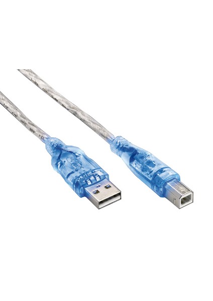 Usb 2.0 Bağlantı Kablosu, Usb A - Usb B, 1.80 Metre, Mavi Renk, Işıklı, Yüksek Hıza Sahip Marvell 9230 Çipli
