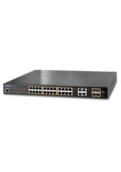 24-Port 10/100/1000T 802.3At Poe + 4-Port Gigabit Tp/Sfp Combo Managed Switch / 220W Poe Budget