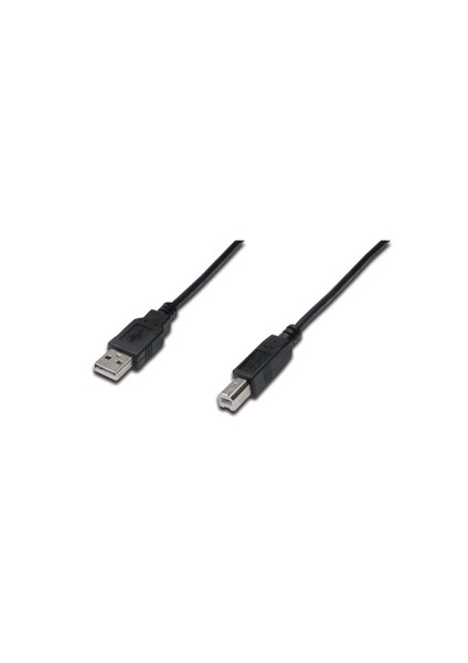 Usb 2.0 Bağlantı Kablosu, Usb A Erkek - Usb B Erkek, 3 Metre, Awg 28, Ul, Siyah Renk