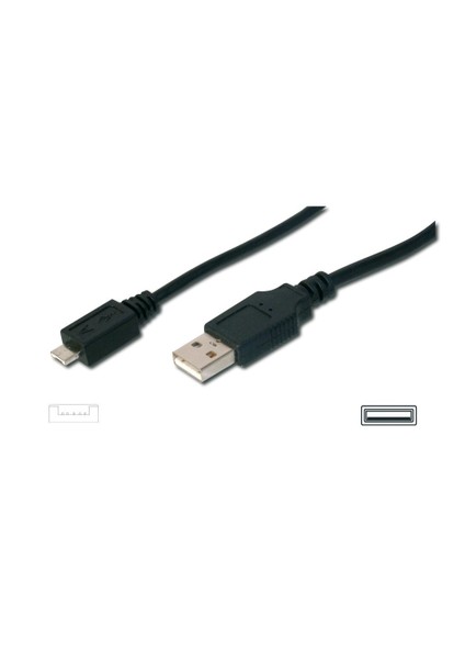 Usb 2.0 Kablo, Usb A Erkek - Micro Usb A Erkek, 1.8 Metre, Awg 28, Usb 2.0 Uyumlu, Ul, Siyah Renk