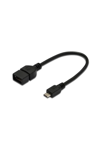 Usb On-The-Go (Otg) Kablosu, 0,20 Metre, Awg 28, Usb A, Dişi - Micro Usb B, Erkek