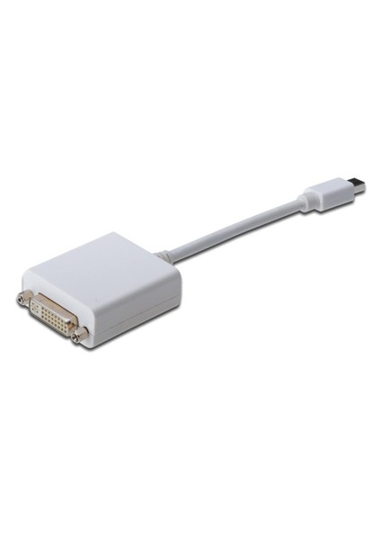 Displayport (Dp) Adaptörü, Kablolu, Mini Dp Erkek <->- Dvı-I (24+5) Dişi, 0.15 Metre, Dp 1.1A Uyumlu, Dp 1.2 Uyumlu, 2X Zırhlı, Ul, Ce, Nikel Kaplama, Beyaz Renk