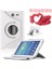Samsung Galaxy Tab E T560 Kılıf 360 Derece Döner Beyaz + 3d Araç Kokusu 1