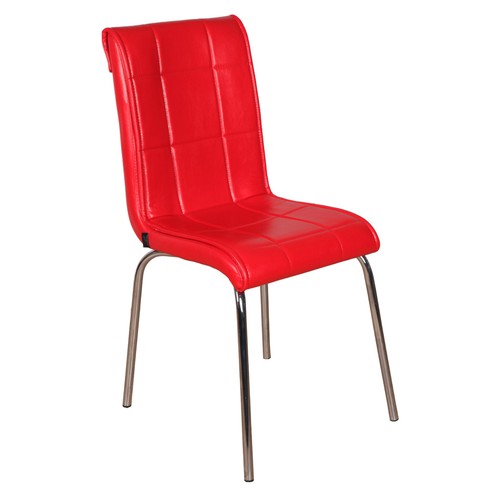Kristal Masa 4 lü Monopetli Sandalye Düz Kırmızı Fiyatı