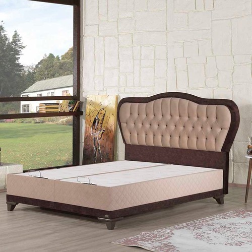 Kilim Mobilya 160x200 Maldiv Baza Yatak Başlık Seti Kahve