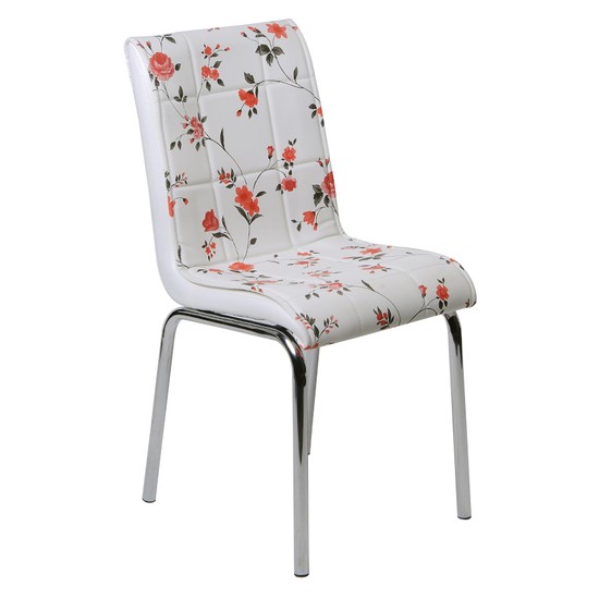 Kristal Masa 4 lü Monopetli Sandalye Kırmızı Çiçekli Fiyatı