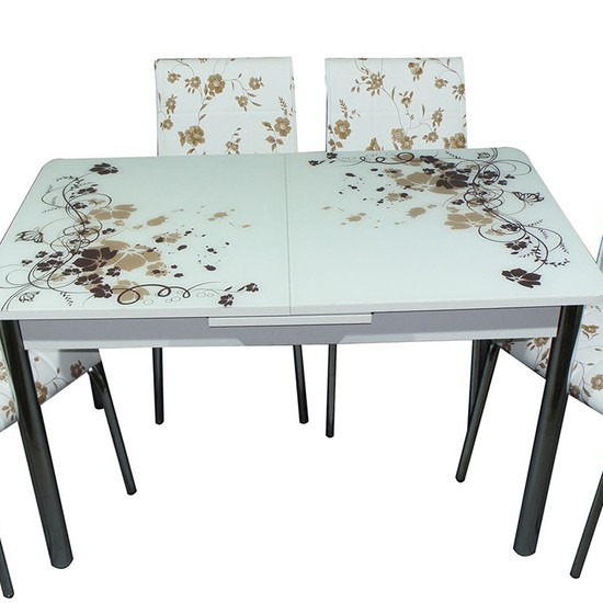 Mavi Mobilya Mutfak Cam Masa Takımı Ortadan Açılır Kahve Fiyatı