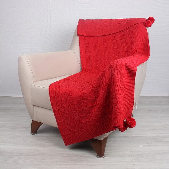 Betires Home Örgü Koltuk Şalı Kırmızı 130x170 cm Fiyatı