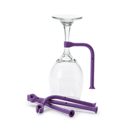 8x Weinglas Halter Für Geschirrspüler - Silikon Glasstabilisator 17cm Grau