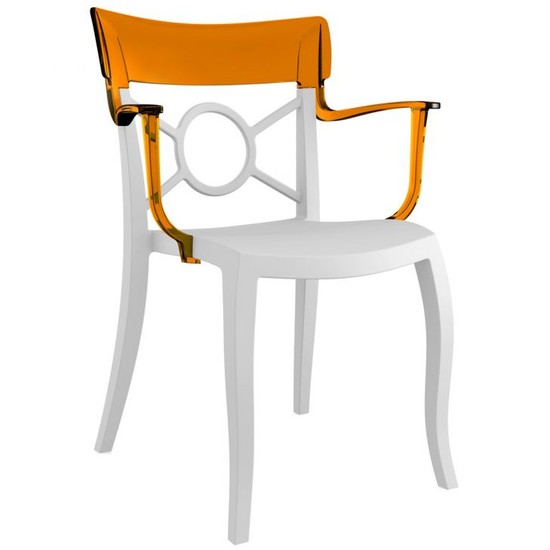 Papatya Opera Kolçaklı Transparan Sandalye, Beyaz Oturaklı Fiyatı