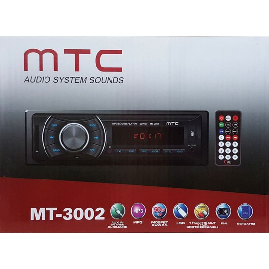 Mtc Mt-3002 Usb,Sd Uzaktan Kumandalı Dijital Fm Radyo Oto Teyp