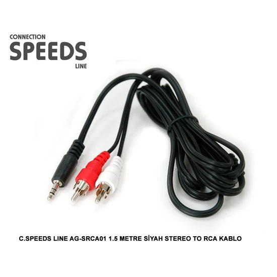 C.Speeds Lıne Ag-Srca01 1.5 Metre Siyah Stereo To Rca Kablo