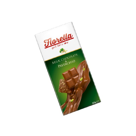 Fıorella Çikolata Tablet Fıstıklı 80 gr 10'lu (1 Kutu)