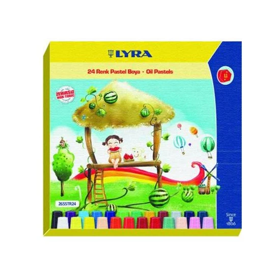 Lyra 24 Renk Pastel Boya Altıgen Karton Kutu
