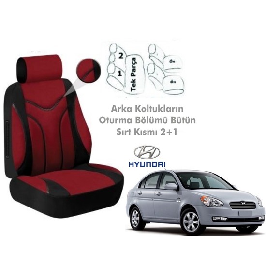 Süslenoto Hyundai Accent Era Bordo Oto Koltuk Kılıfı Fiyatı