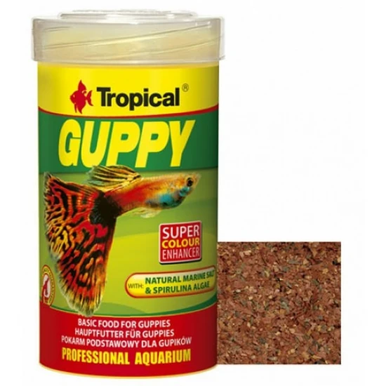 Tropical 77053 Guppy  ( Lepistesler İçin Pul Yem ) 20 Gr. 100 Ml.