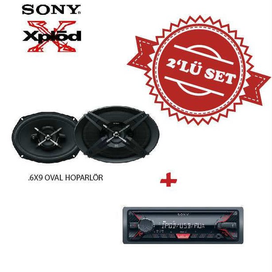 Sony DSX-A200 USB li Oto Teyp ile XS-XB690 6x9 Oval Megab Bass Hoparlör Seti