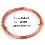 Çıplak Bakır Tel 1Mm Çap 50 Metre