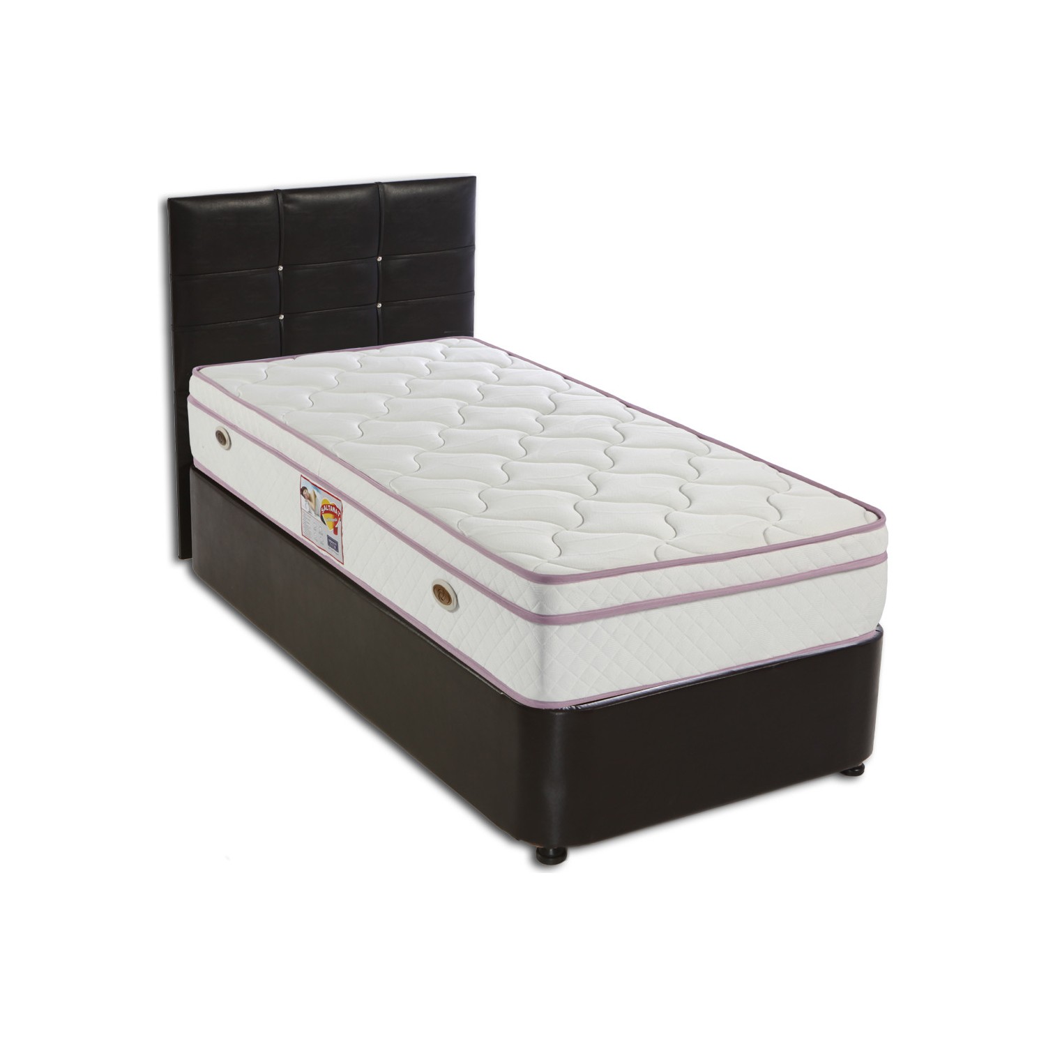 Derman Yatak Tek Kişilik Deri Baza + Başlık + Saltanat Derman Yatak Tek Kişilik Deri Baza + Başlık + Saltanat